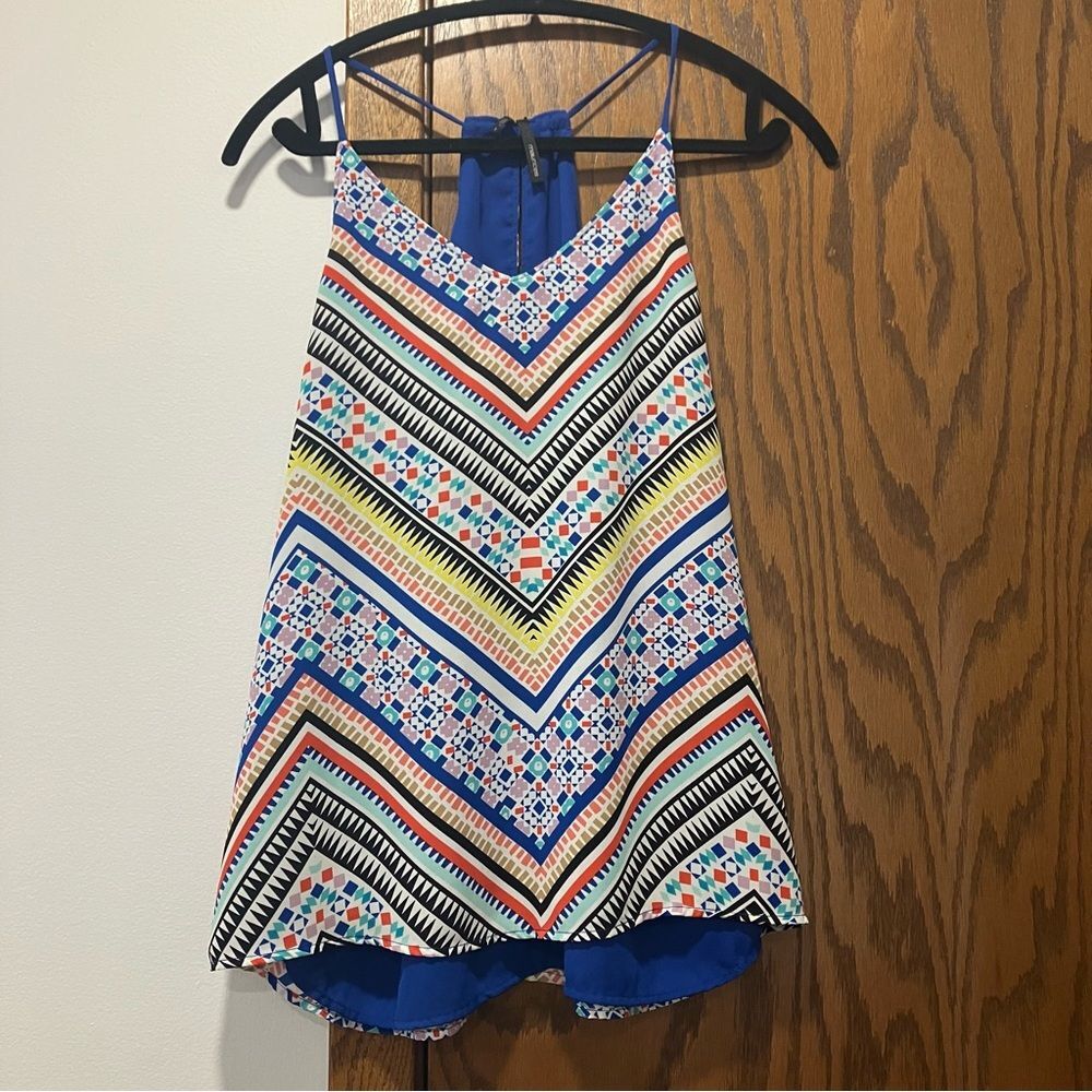 Maurice’s Reversible Chevron Spaghetti Strap Halter Tank Small